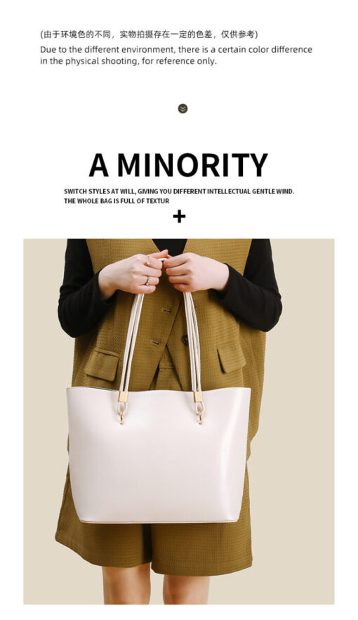 Elegant PU Leather Large Capacity Tote Bag for Women - Image 13