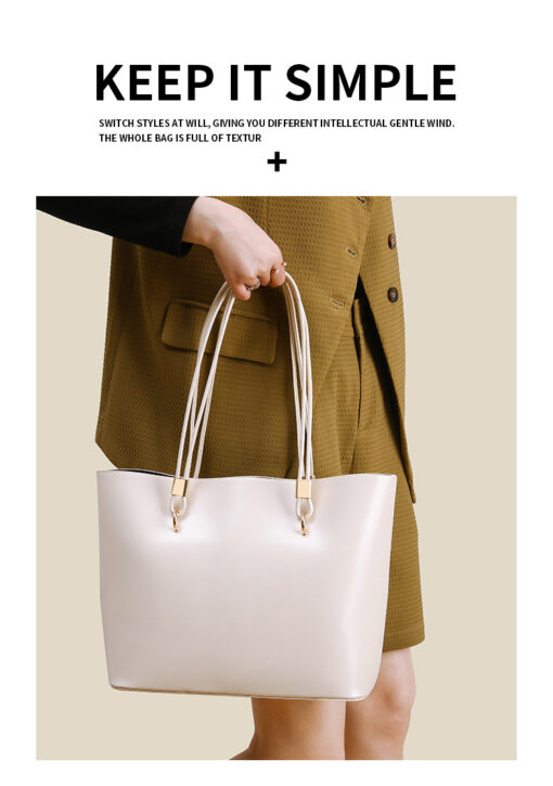 Elegant PU Leather Large Capacity Tote Bag for Women - Image 6