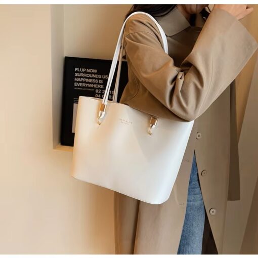 Elegant PU Leather Large Capacity Tote Bag for Women - Image 19