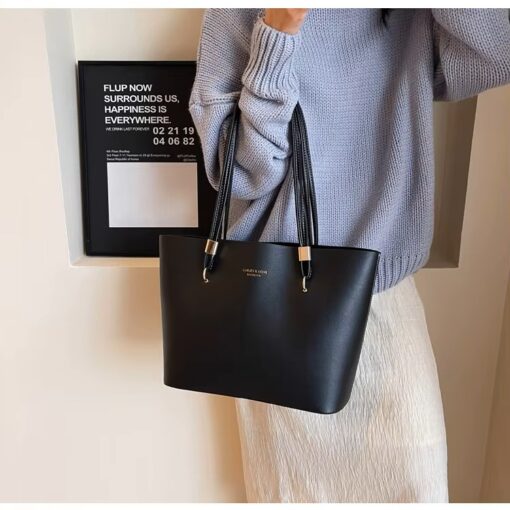 Elegant PU Leather Large Capacity Tote Bag for Women - Image 20