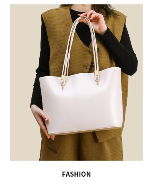 Elegant PU Leather Large Capacity Tote Bag for Women - Image 4