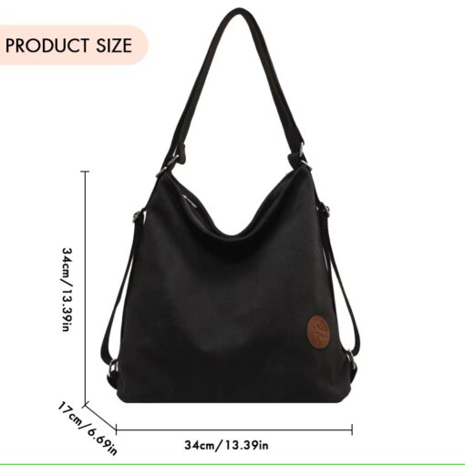 Vintage Canvas Tote Bag Convertible Backpack for Women - Image 15