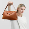 Chic Metal Lock PU Leather Pillow Shoulder Bag for Women 1