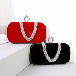 Velvet Rhinestone Evening Clutch Bag for Women - Kohthai Bag Bangladesh Velvet Rhinestone Evening Clutch Bag for Women 1