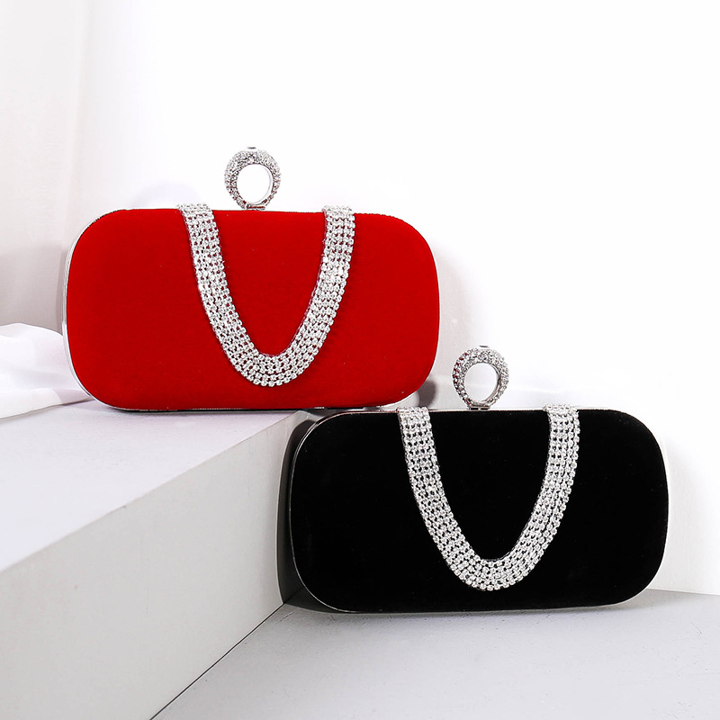 Velvet Rhinestone Evening Clutch Bag for Women - Kohthai Bag Bangladesh Velvet Rhinestone Evening Clutch Bag for Women - Image 2