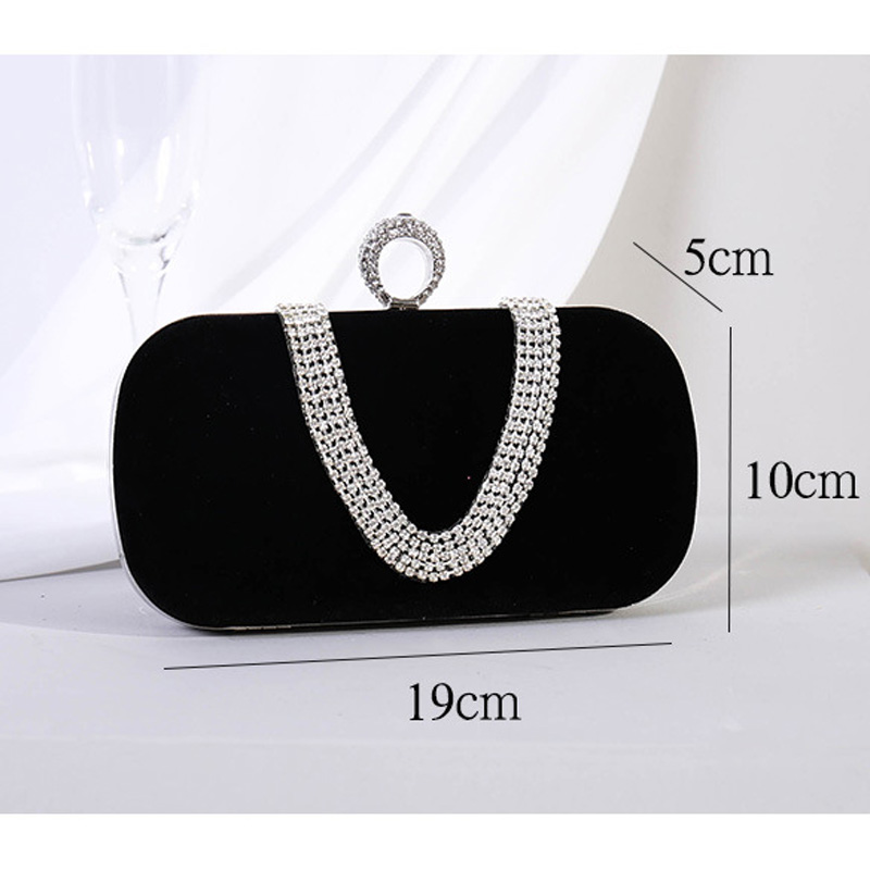 Velvet Rhinestone Evening Clutch Bag for Women - Kohthai Bag Bangladesh Velvet Rhinestone Evening Clutch Bag for Women - Image 7
