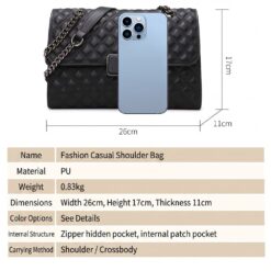 Fashionable High End Chain Small Square Shoulder Bag for Women 1