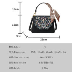 Retro Artistic Style Embroidered Crossbody Bag for Women - Kohthai Bag Bangladesh Retro Artistic Style Embroidered Crossbody Bag for Women 2